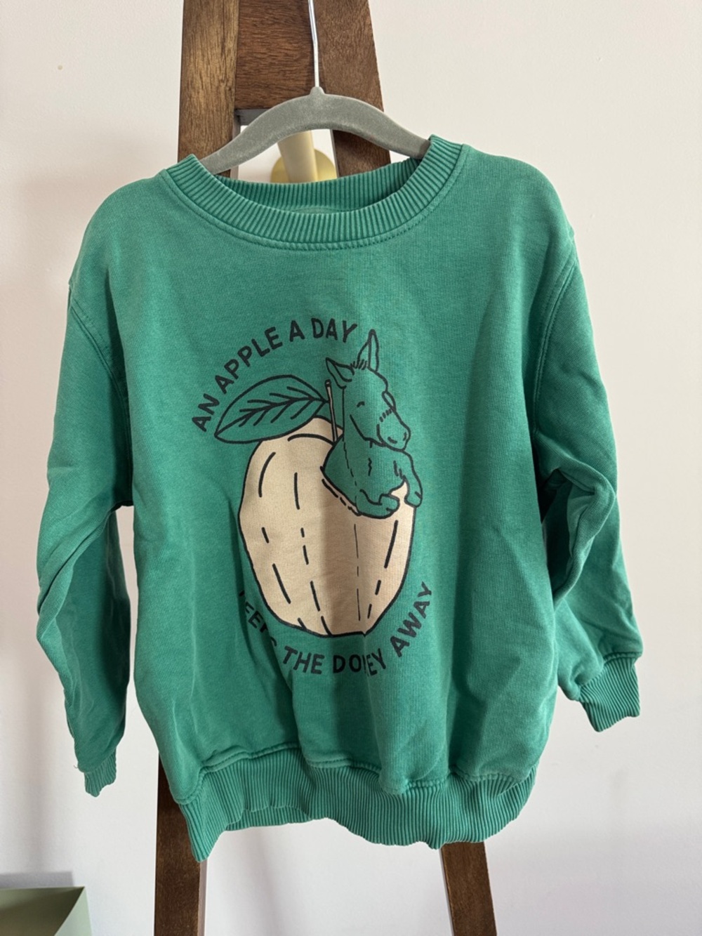 Soft Gallery- Green Graphic Apple Sweatshirt